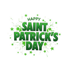 Fototapeta premium A festive saint patrick's day greeting with green stars and bold text.
