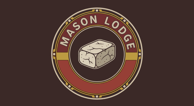 Mason Lodge Freemasonry Symbol Emblem Logo Design.