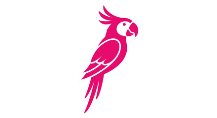 Fototapeta premium Pink Parrot Illustration with White Background.