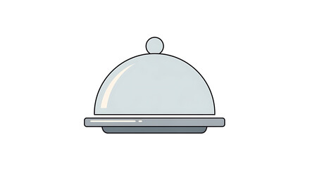 Obraz premium A serving dish with a lid, featuring a subtle gradient, illustrated in a modern minimalist style, isolated on a plain white background