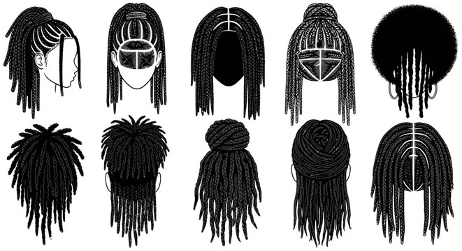 Black Woman Hairstyles Collection: Dreadlocks, Braids, Afro Styles