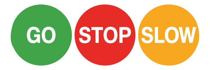 Stop Sign  Slow Road Alert Illustration, Highway Traffic Safety Symbol, Red Octagon Warning Sign, Urban Driving Caution, Vector Design.
