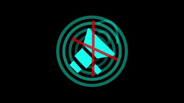 advertisement, conversation ,broadcasting ctc are used.no saund hand speaker .. Abstract red hand speaker icon with sound wave.Speaker sign. 4K Video motion graphic animation.