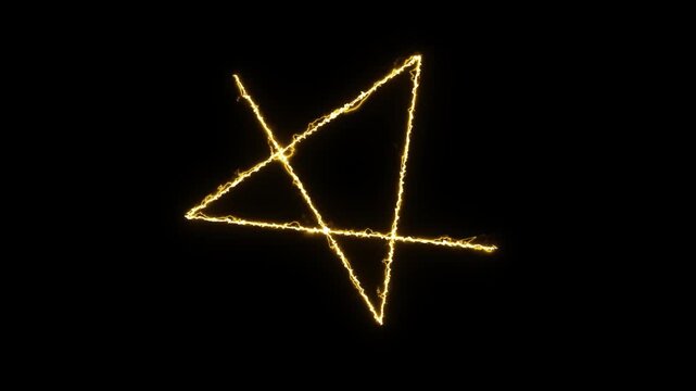 Burning Pentacle symbol in a circle. Pentacle red neon star amulet satanic pentagram amulet talisman.