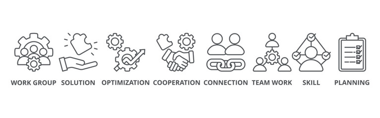 Fototapeta premium Business teamwork banner web icon vector illustration concept