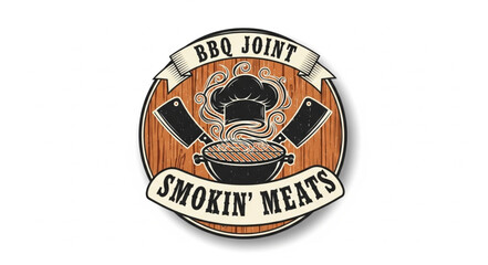 BBQ Joint Smokin Meats Logo Design.