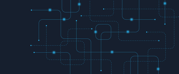 Obraz premium Abstract digital AI circuit board background with tech icons. Digital technology motherboard texture design. Engineering circuit board concept for poster, header, banner, website, presentation