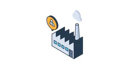 Obraz premium Bitcoin Symbol Emerging from Factory.