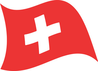 Waving switzerland flag graphic illustration