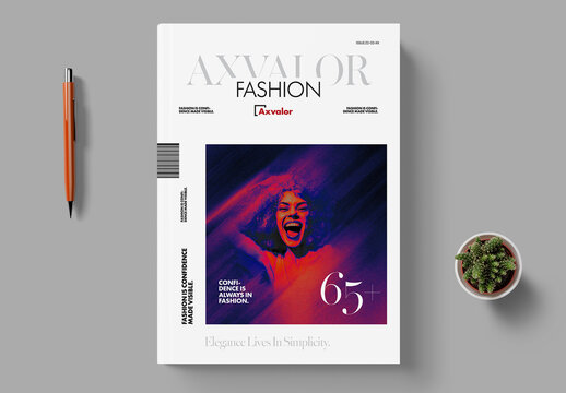 Fashion Magazine Cover Minimal Editorial Design Luxury Print Layout