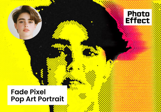 Fade Pixel Pop Art Portrait Photo Effect