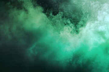 A mesmerizing swirl of green and dark hues, creating an ethereal and calming atmosphere reminiscent of mist or smoke.