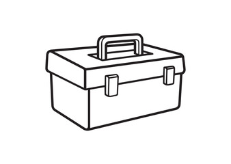 Minimal Industrial Symbol, Black Stroke, Isolated on White Background