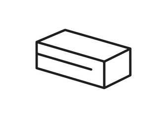 Brick Line Icon, Construction Material Outline Vector Illustration, Minimal Building Symbol, Black Line, Isolated on White Background