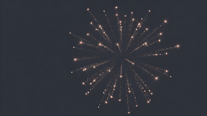 Single golden firework exploding against a dark night sky with sparkling light trails