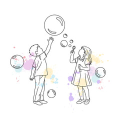 Kids with Bubbles