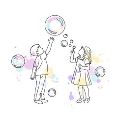Kids with Bubbles