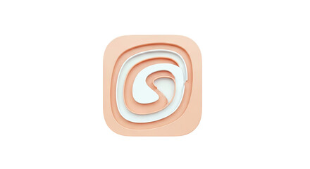 Abstract Swirl Icon with Peach and White Layers