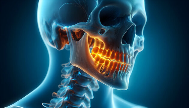 3d Illustration anatomy Of Jaw Pain and Dental 