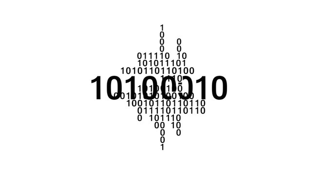 Binary code in the shape.