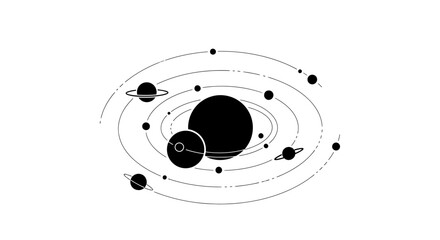 Black and white solar system model. © eko