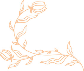Fototapeta premium Minimal Botanical Border Vector