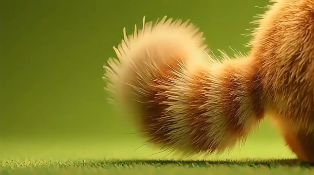 Cute Stop Motion Animal Tail Wagging on Green Screen Loop