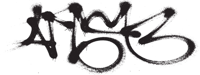 Fotobehang Graffiti Abstract black graffiti tag on a white background urban art style.  © plustration