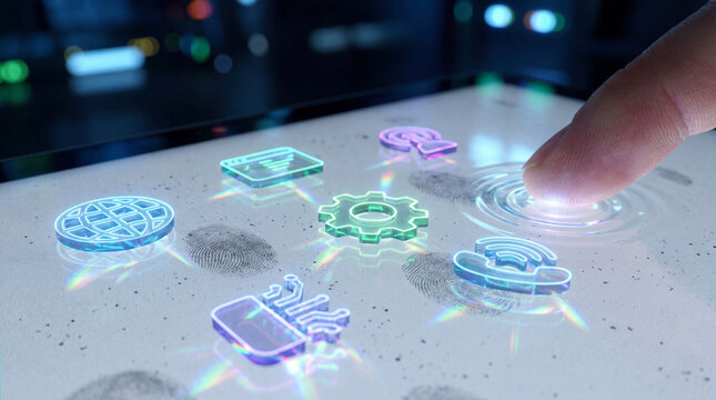 kitchen touchscreen device with icons