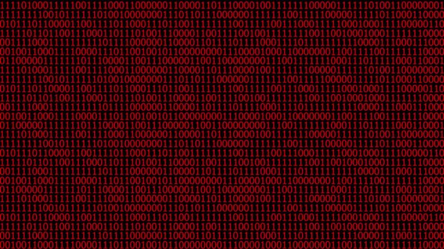 Binary Code Numbers 0 and 1 Scrolling on Black Background Digital Data Stream Matrix Concept Animation Loop