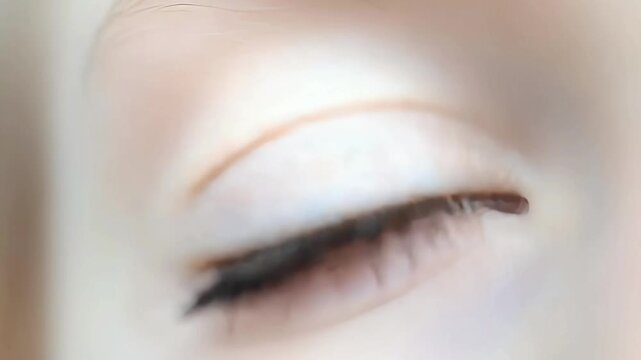 Close-up of a blue eye with detailed iris patterns and long lashes, emphasizing beauty and human perception.