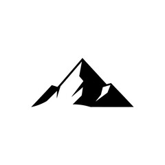 Fototapeta premium Black silhouette of mountain peaks.