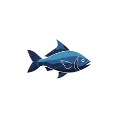 Obraz premium Blue fish with white lines.