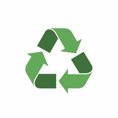 Obraz premium Green recycling symbol made arrows.