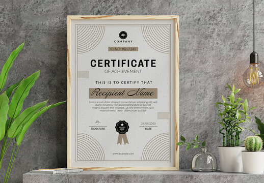 Certificate Template Layout