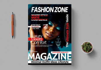 Luxury Fashion Magazine Cover Template Design