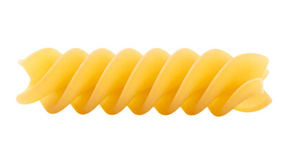 Yellow Fusilli Pasta on Black Background Studio Shot