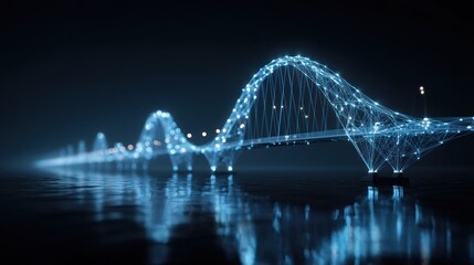 Fototapeta premium Abstract glowing bridge structure