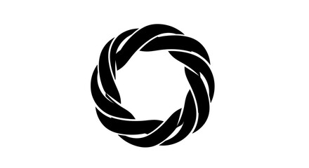 Black twisted rope circle symbol icon. © gundul