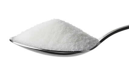 Sugar Spoonful of White Sugar on a Metal Spoon