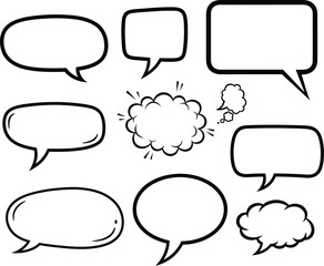 Obraz premium Collection of various speech bubbles and thought clouds