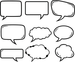 Obraz premium Collection of various speech bubbles for comic and cartoon illustrations