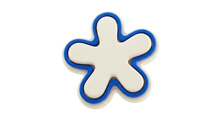 Obraz premium Abstract Flower Shape with Blue Outline