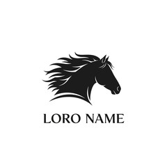 Black Horse Head Logo Design. © MUHRODIN