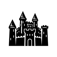 Black silhouette of a castle. © gundul