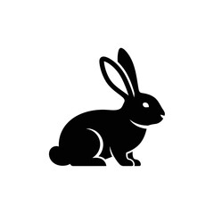 Fototapeta premium Black silhouette of a rabbit.