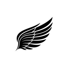 Black wing icon with feathers.