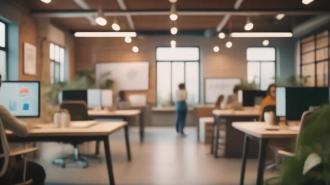 Modern Startup Office Background for Pitch Presentation with Creative Corporate Workspace