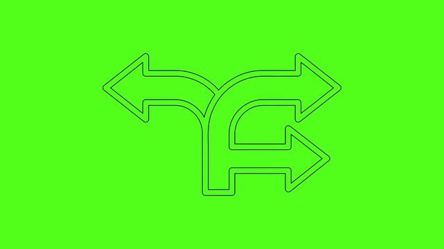 Three Way Divergent Arrows Decision Making Vector Icon Animation