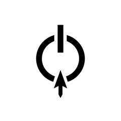 Black Circular Arrow Logo Design.